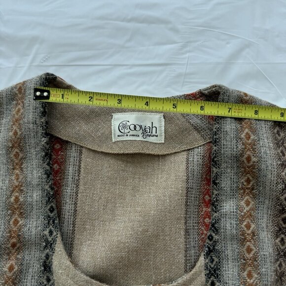 Rare Vintage Women Cooyah Boho Vest Wood Buttons Jamaican Approximately Small - Picture 3 of 12